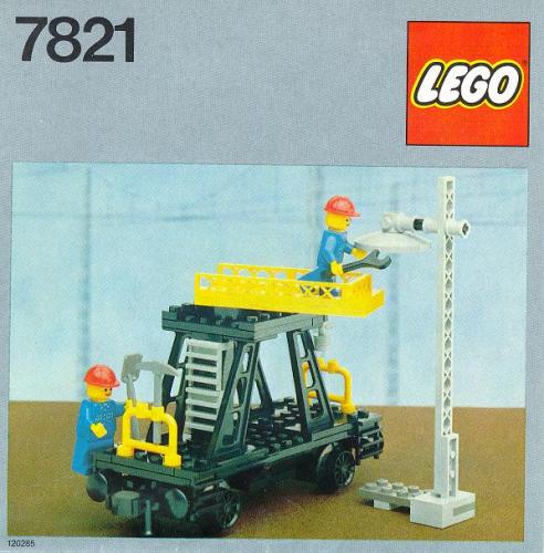 Overhead Gantry and Lighting Maintenance Wagon LEGO set (#7821-1, 1983)