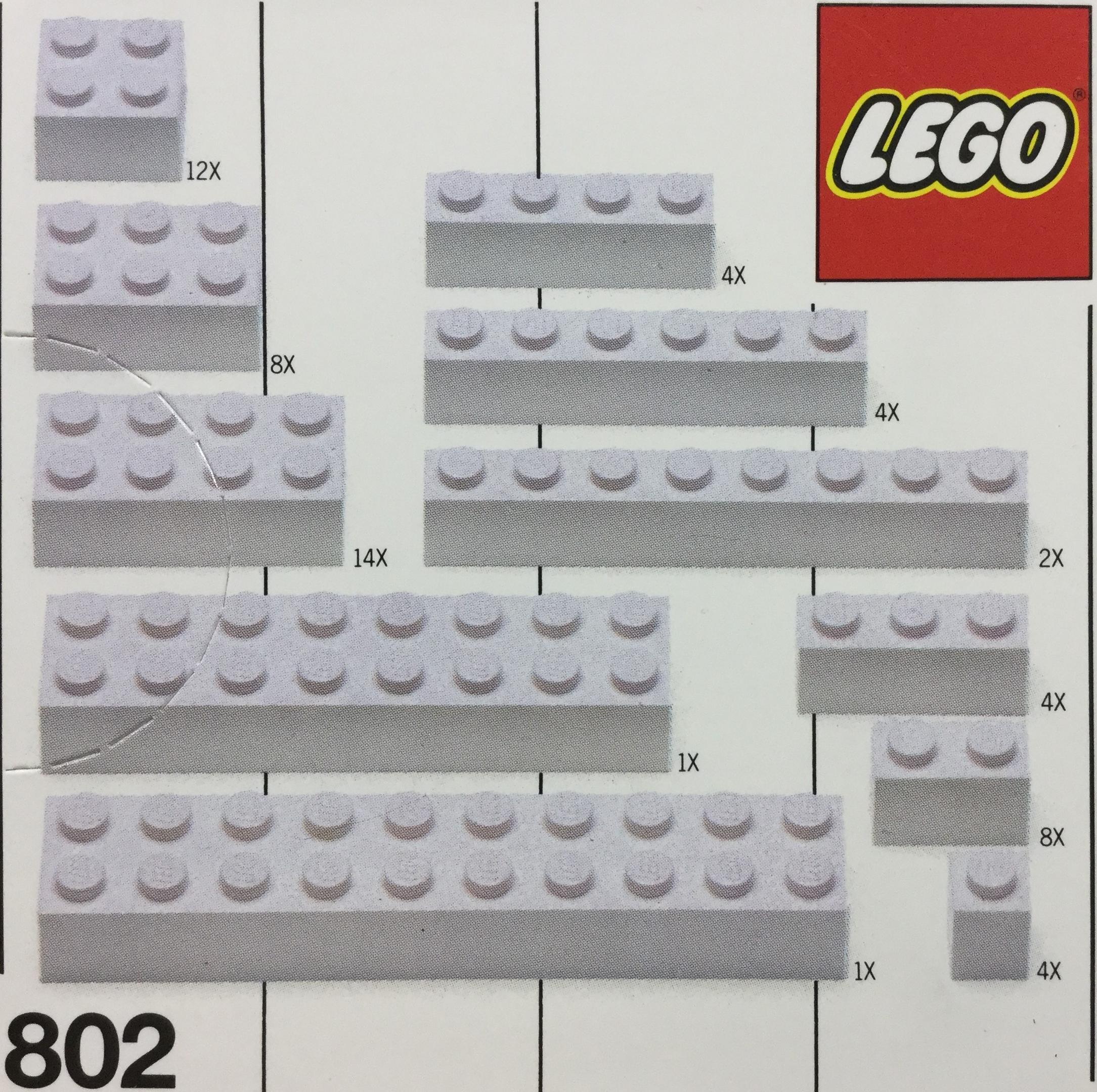 Extra Bricks White LEGO Supplemental set (#802-2, 1986)