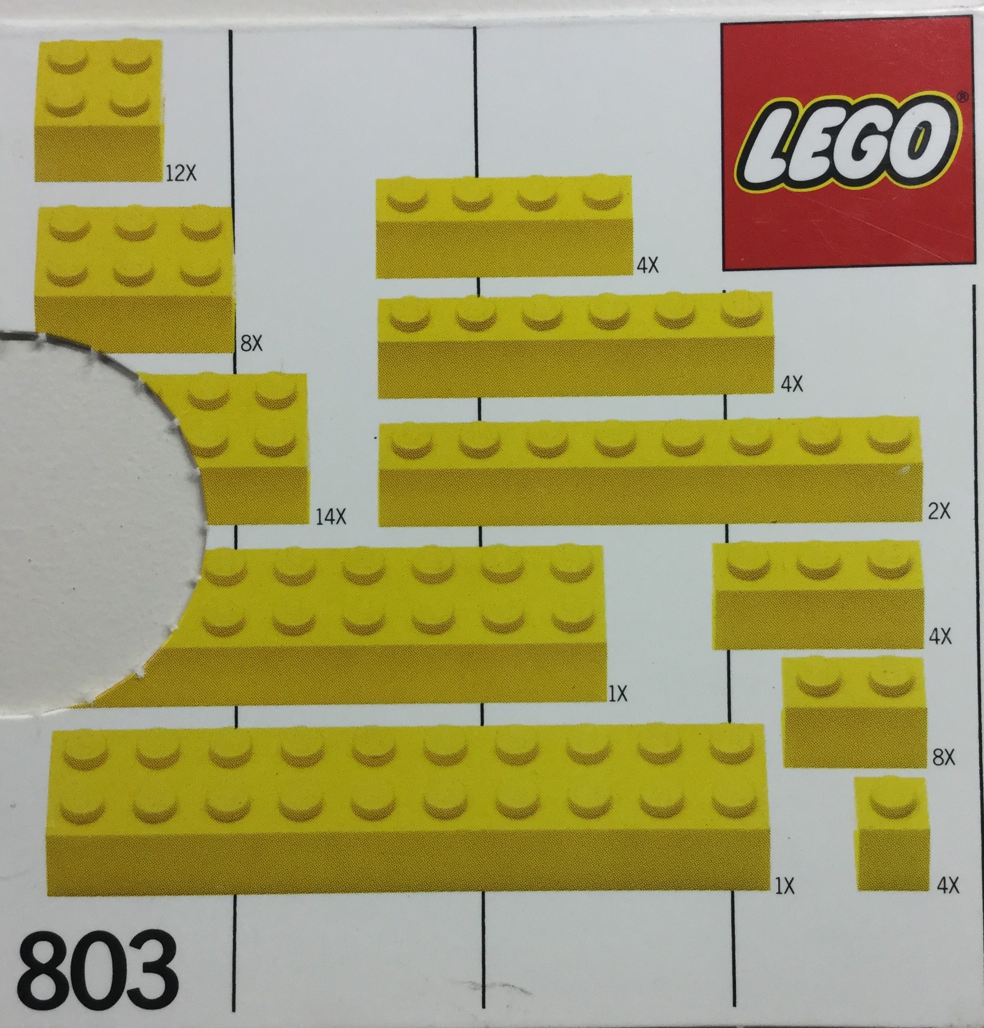 Extra Bricks Yellow LEGO Supplemental set (#803-1, 1986)
