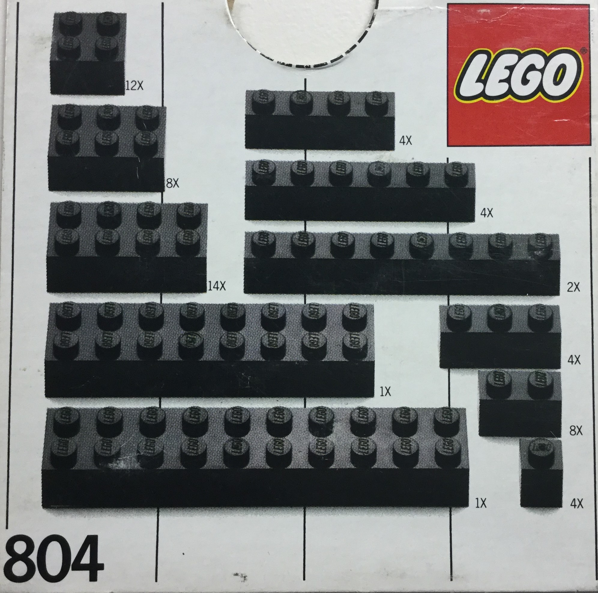 Extra Bricks Black LEGO Supplemental set (#804-1, 1986)