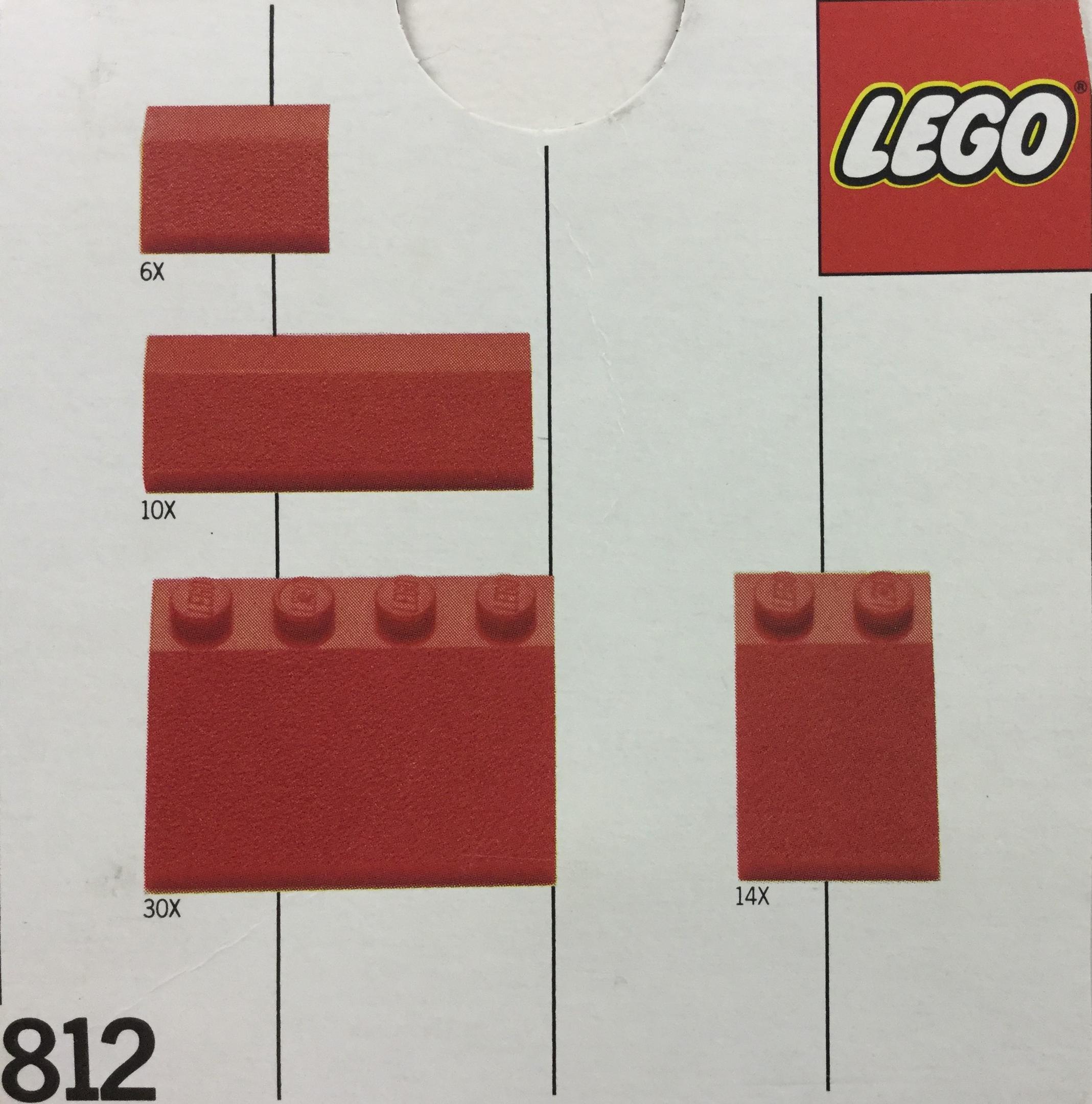 Red Roof Bricks, Shallow Pitch LEGO Supplemental set (#812-2, 1986)