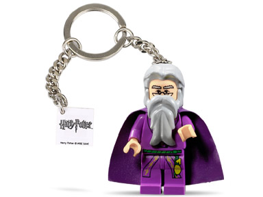 Dumbledore Key Chain with 2 x 2 Tile with Harry Potter Logo LEGO Key Chain set (#851033-1, 2004)