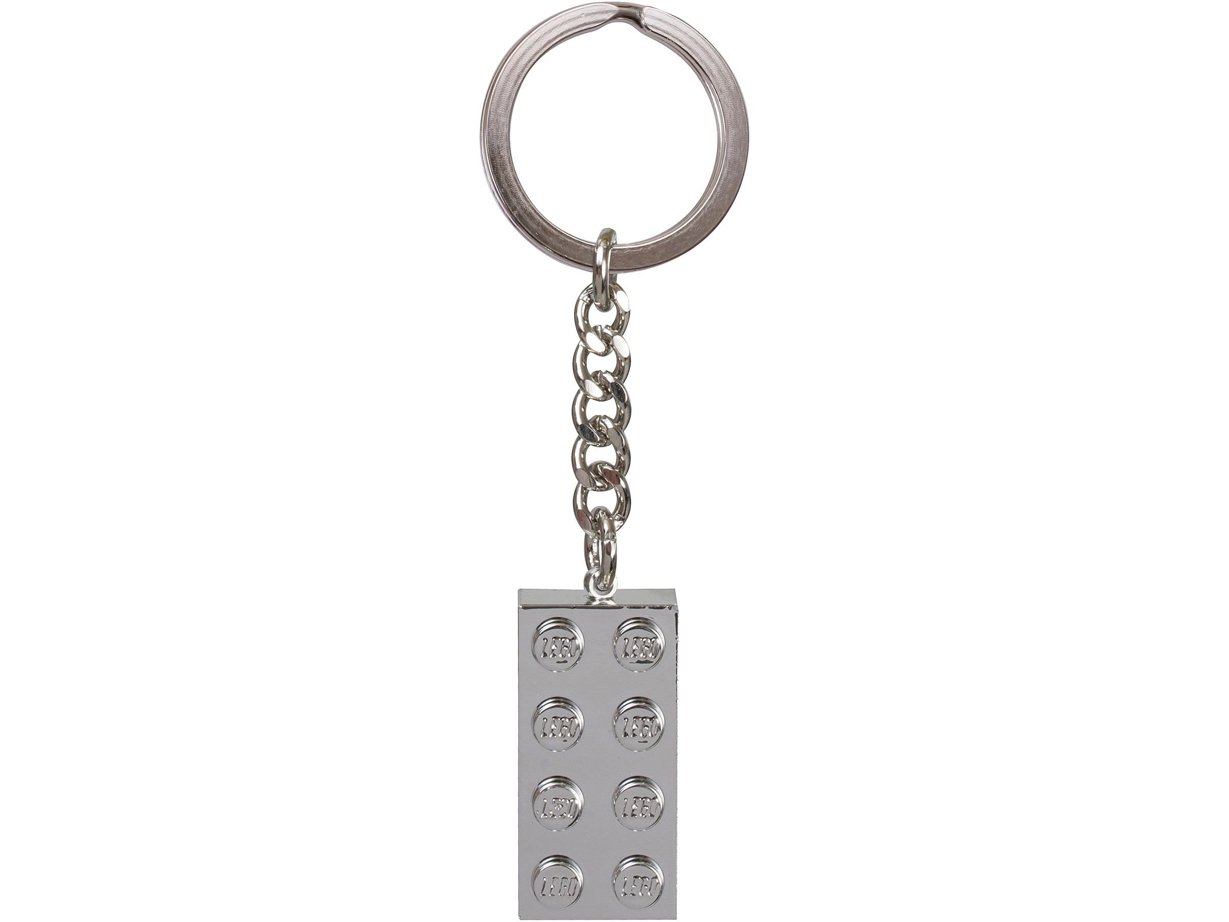 Chrome Silver Brick Key Chain LEGO Key Chain set (#851406-1, 2015)