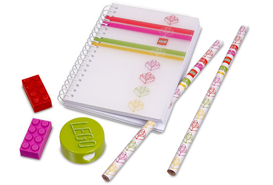 Classic Stripes Stationery Set (Pink) LEGO Stationery and Office Supplies set (#851910-1, 2007)