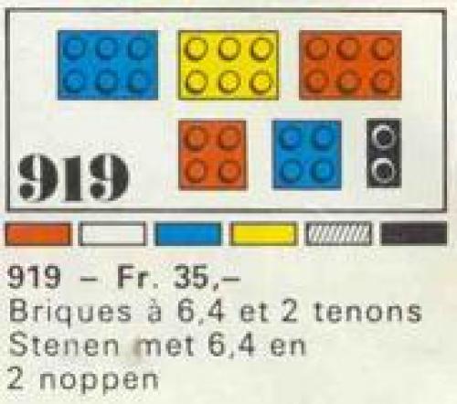 31 bricks with 2, 4 and 6 studs LEGO Supplemental set (#919-1, 1969)