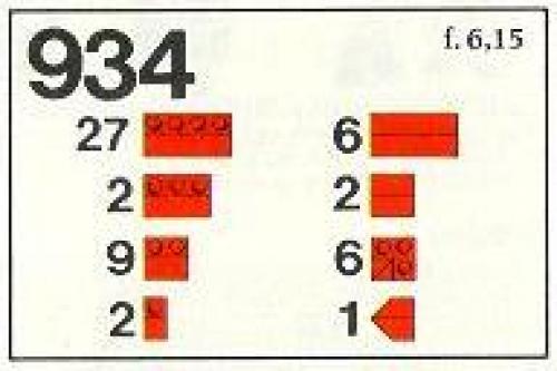 Roof Bricks, 45 Degrees LEGO Supplemental set (#934-1, 1973)