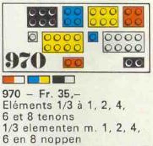 47 1/3 elements (plates) LEGO Supplemental set (#970-2, 1969)