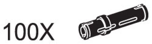 Long Black Connector Pegs (Pack of 100) LEGO Technic set (#970605-1, 2002)