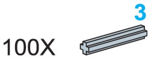 3-Stud Axles (Pack of 100) LEGO Technic set (#970610-1, 2002)
