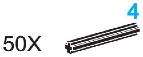 4-Stud Axles (Pack of 50) LEGO Technic set (#970612-1, 2002)