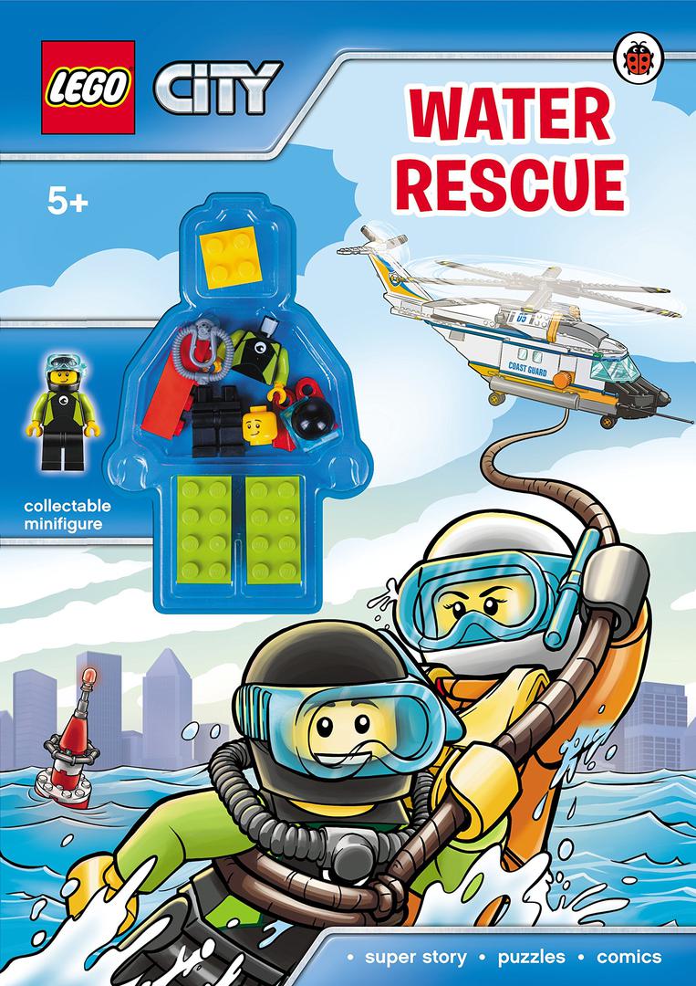 City: Water Rescue LEGO Activity Books with LEGO Parts set (#9780241295090-1, 2017)